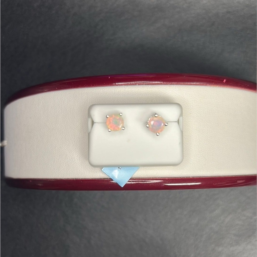 1CT Ethopian Opal Stud Earrings